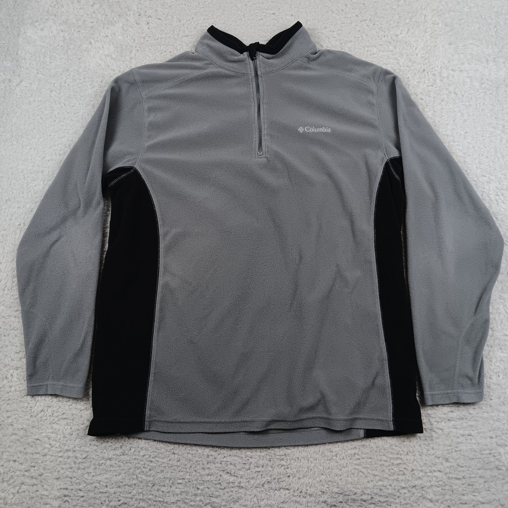 Columbia Pullover Quarter Zip Mens XL Gray Black Colorblock XM6279
